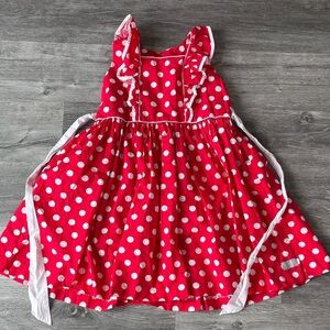 Eleanor Rose Red Polka Dot Dress with Ruffle Details